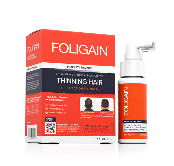 FOLIGAIN Triple Action Complete Formula For Thinning Hair For Men 10% Trioxidil - FOLIGAIN EUROPE